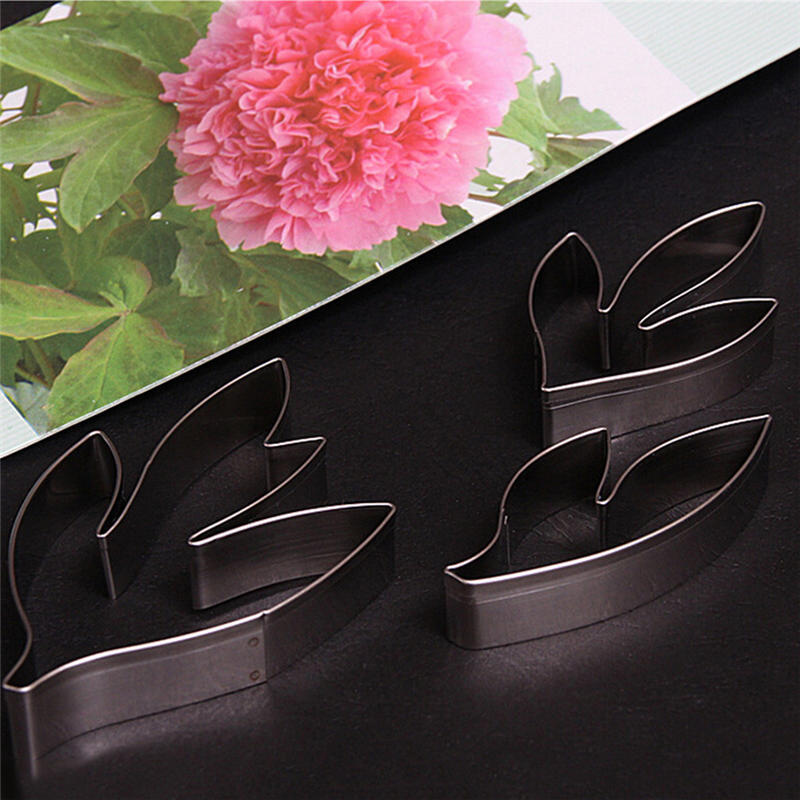 Fondant Cake Decoration Stainless Steel Tools Peony Flower Leaves Cutters Set
