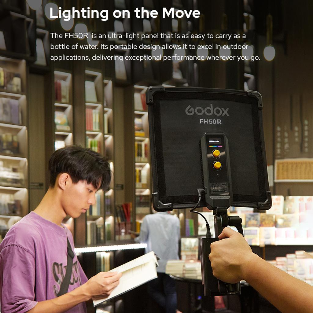 GODOX FH50R Flexible LED Light 62W RGB Photography Light 2500K-10000K CRI More Than 96 with 14 Lighting