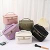 Borsa da viaggio per cosmetici di grande capacità con pelle PU, custodia per organizer per trucco portatile