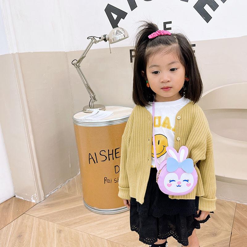 And Fun Colorful Mini Shoulder Bag For Children Featuring Cute Bunny With Accessories Bow