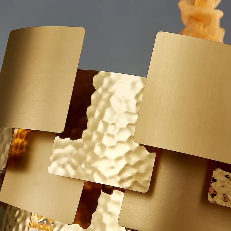 led e14 Postmodern Golden Crystal Stainless Steel Pendant Lights.Pendant light Suspension Luminaire Lampen Lustre For Foyer