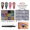 12-Grid Nail Art Rhinestone Set: European & American Style Resin Gems