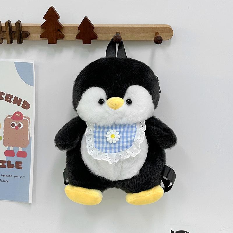 Cartoon  Apron Penguin Backpack Girl Heart Cute Plush Doll Penguin Doll