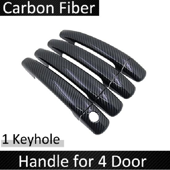 Black Carbon Fiber for Citroen C4 Pallas Triomphe Quatre 2004 2005 2006 2007 2008 2009 2010 Door Handle Cover Car