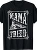 Vintage Western T-shirt - Black Retro "Mama Tried" Train Graphic Tee - Soft Cotton Shirt for Country Music Fans