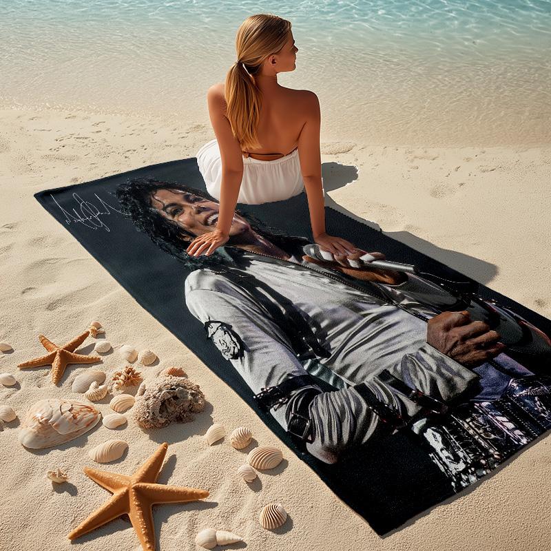 Michael Jackson Collage Stylish Digital Printing Beach Towel Quickdrying Absorbent Blanket For Beach Pool Gym Travel