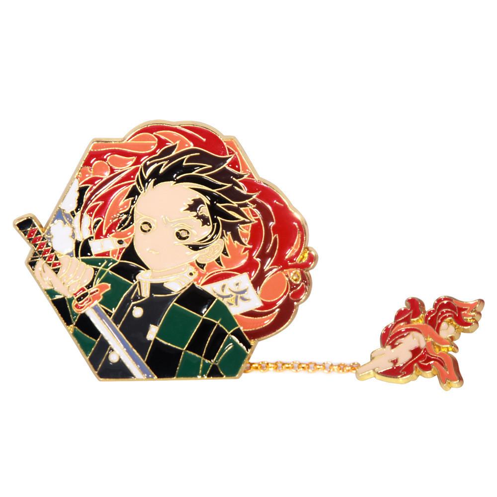 Demon Slayer Kimetsu No Yaiba Alloy Brooch With Electroplated Finish For Cosplay And Daily Wear