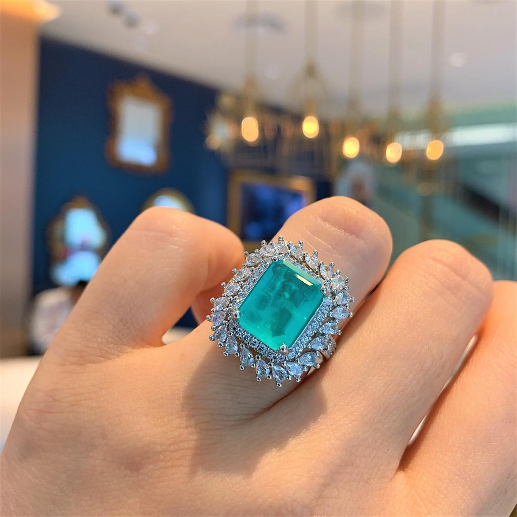 Jewelry Color Treasure Popular Retro Ring Temperament Jewelry Ring Main Stone 10 * 12