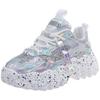 Red Leather Winter Platform Sneakers Women Casual Shoes Thick Sole Chunky Sneakers Women Glitter Dad Shoes Zapatillas De Mujer