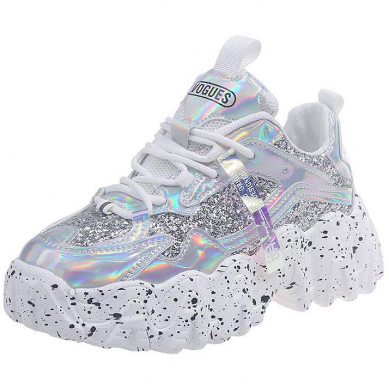 Red Leather Winter Platform Sneakers Women Casual Shoes Thick Sole Chunky Sneakers Women Glitter Dad Shoes Zapatillas De Mujer