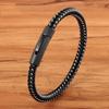 Fashion Charm Jewelry Stainless Steel Men Leather Rope Bracelets Simple Style Leather Bracelets for Male Christmas Gifts Sale