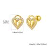18K Gold Plated Stainless Steel Cartilage Stud Earrings, Dainty CZ Heart Butterfly Crown Multi Piercing Earring for Women