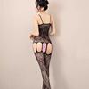 Open-hole mesh fun shoulder strap one-piece mesh tight-fitting open-gear suspenders mesh stockings stockings