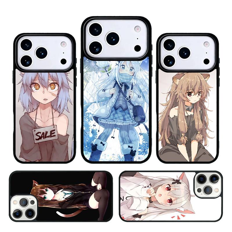 Anime Cat Girl Phone Case Cover for IPhone 11 12 13 14 15 16e 17 Pro Max Coque for IPhone 17 Air