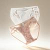 Fashion Low Waist Lace Briefs Hollow Transparent Women Underwear Cotton Crotch Mesh Bow Lace Panties Girl
