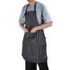 Bib Apron Waterproof Adjustable Kitchen Cooking Aprons with Dual Pockets for Kitchens Restaurants BakersBlack and White