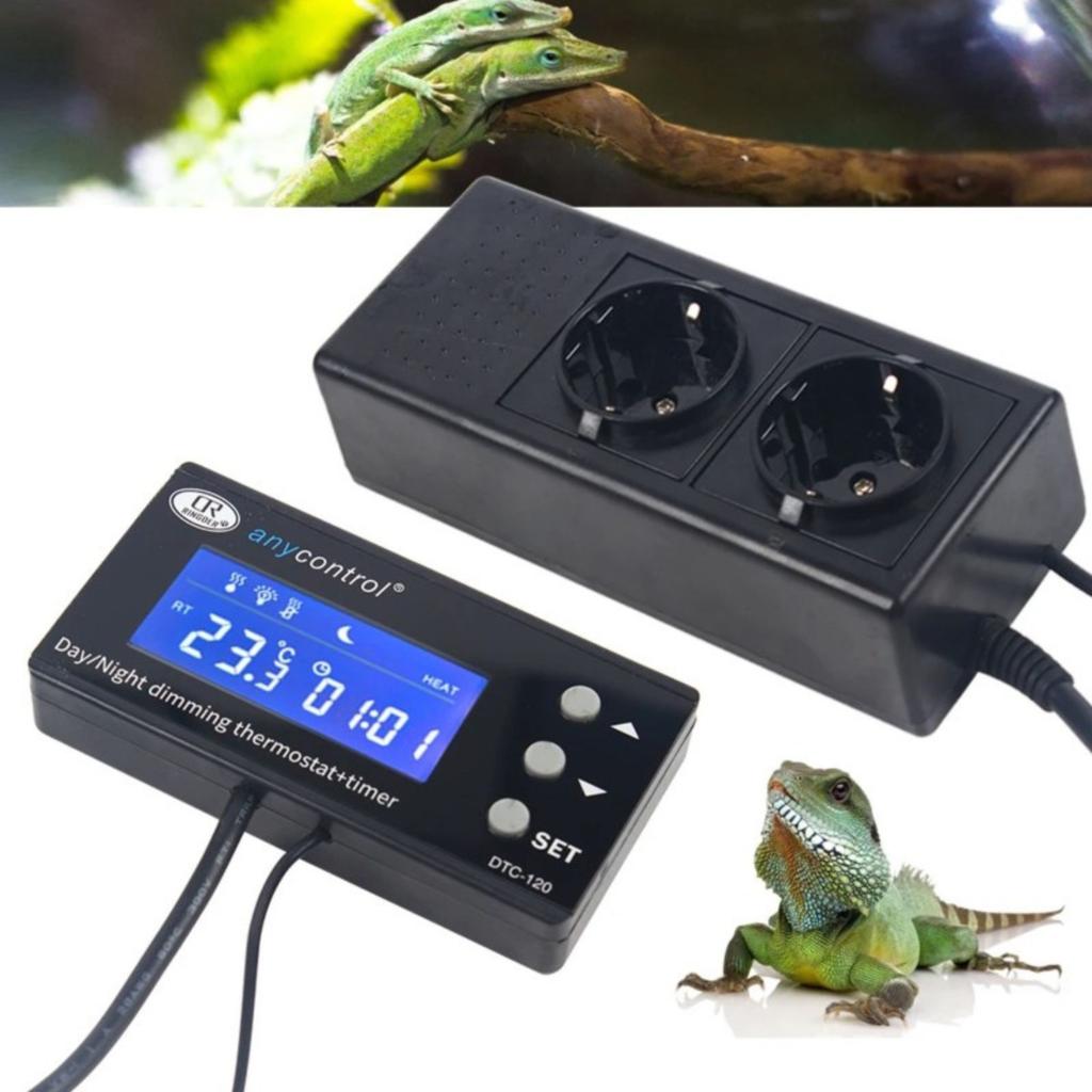 Ringder DTC-120 - Thermostat with Dimming, Day/Night Mode and Timer for Terrarium