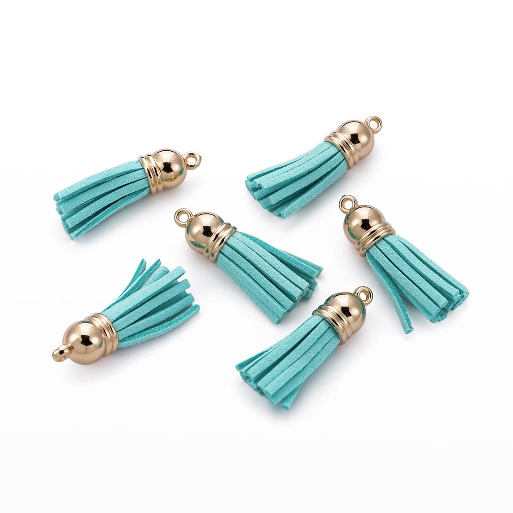 20pcs/lot 38mm Tassel Vintage Leather Tassels Fringe Pendant For DIY Keychain Jewelry Making Supplies Charms Accessories