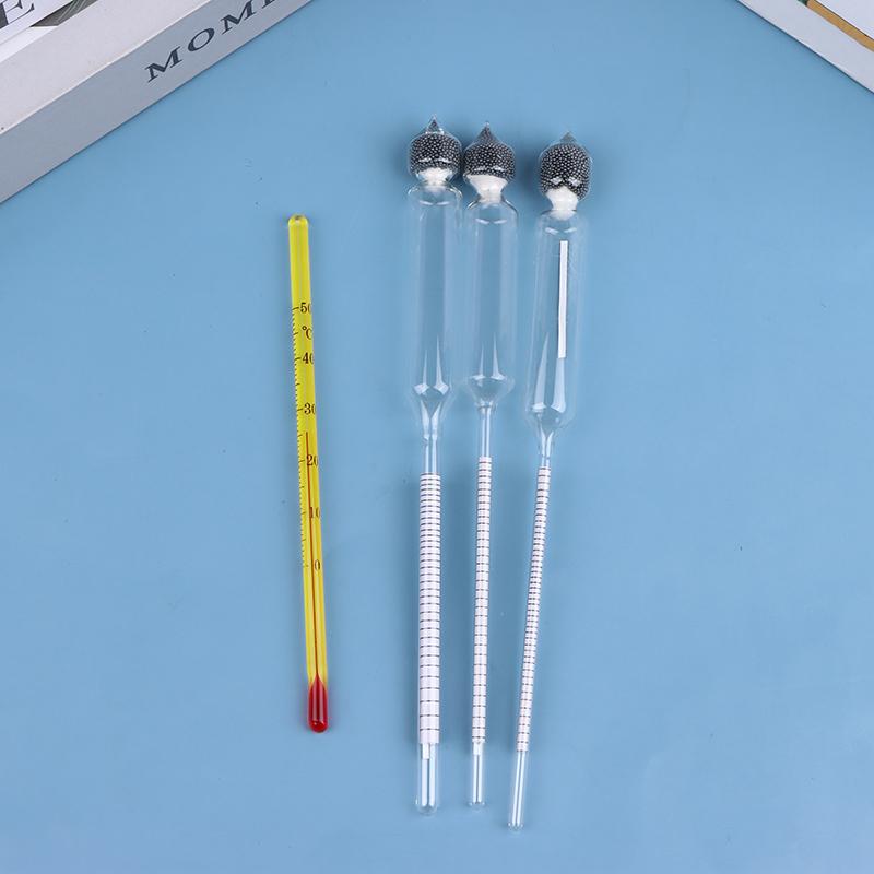 New 3Pcs Accurate Alcoholmeter Concentration Meter Wine Mearsuring Tool Set In Case 0-40% 40-70% 70-100% Household Alcohol Meter
