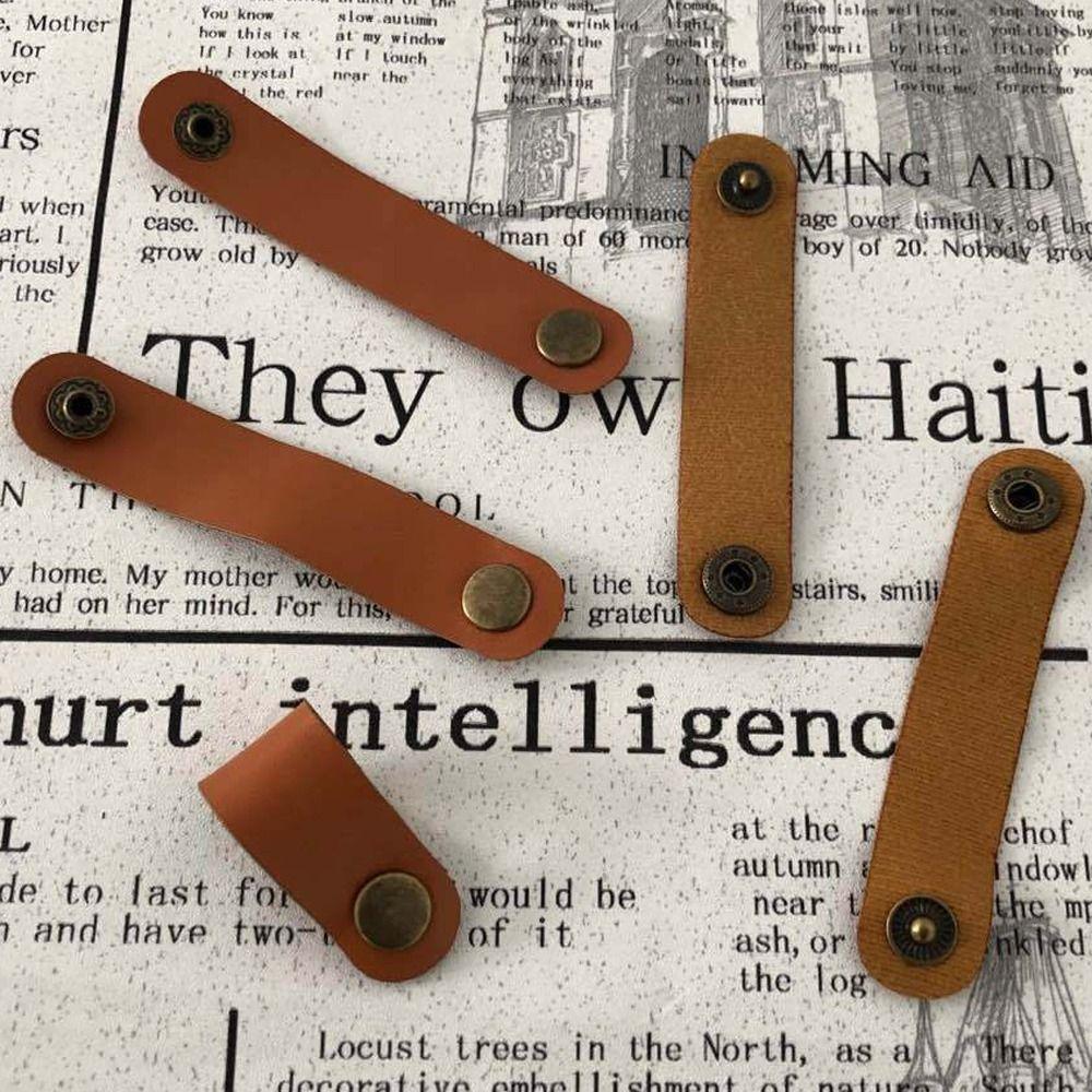 10Pcs/Pack PU Leather Cord Organizer Wrap Cable Straps Cable Management  Charging Cable