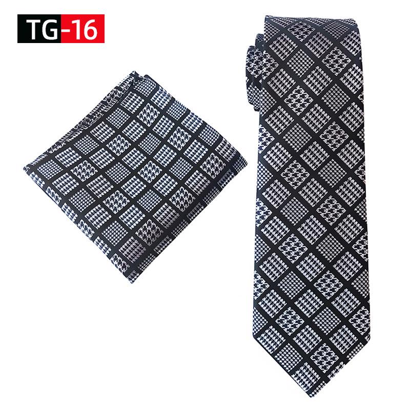 2025 New Elegant British Plaid Men's Tie and Pocket Square Set