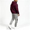 Men's Multi-Pocket Zip-Up Hoodie and Black Casual Pants 2 Piece Athletic Set