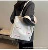 New Women's Canvas Tote Bag Ins Versatile Large Capacity Shoulder Handbag Student School Book Bag Daily Commute Casual Reusable Cloth Bag