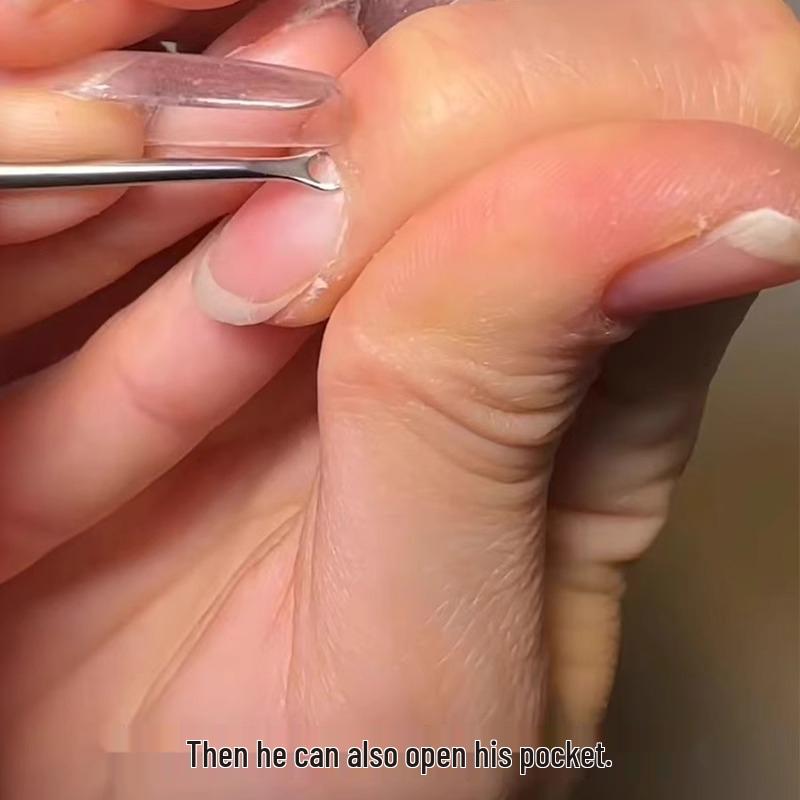 Russian Style Nail Pusher: Double-Ended Steel Tool for Cuticle Care with Round & Slanted Heads, Safe for Natural Nails.