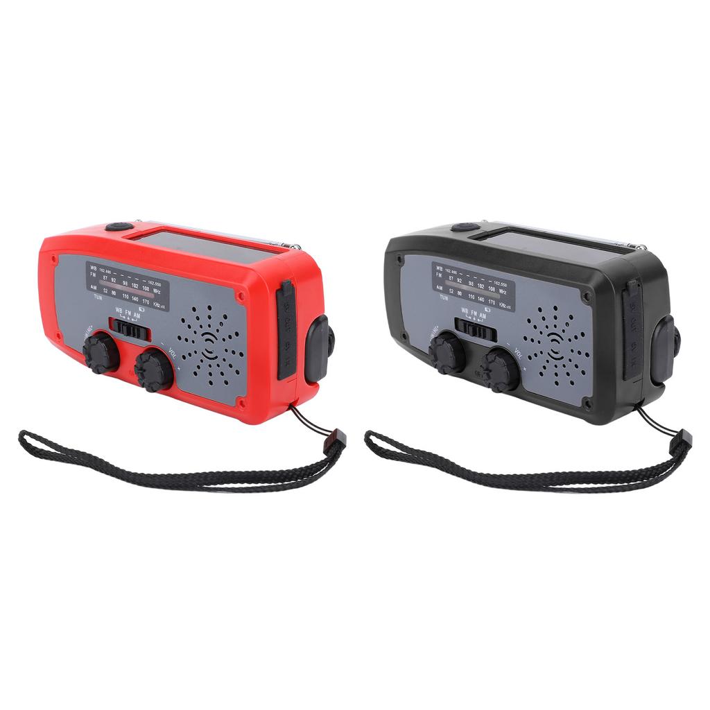 Radio portabil de urgență cu manivelă, cu lanternă LED, AM FM NOAA, radio meteo portabil cu baterie de 2000 mAh