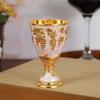 Decorative Grape Wine Glasses European Style Vodka Goblet Liquor Glass Vintage Metal Wine Cup  Gift