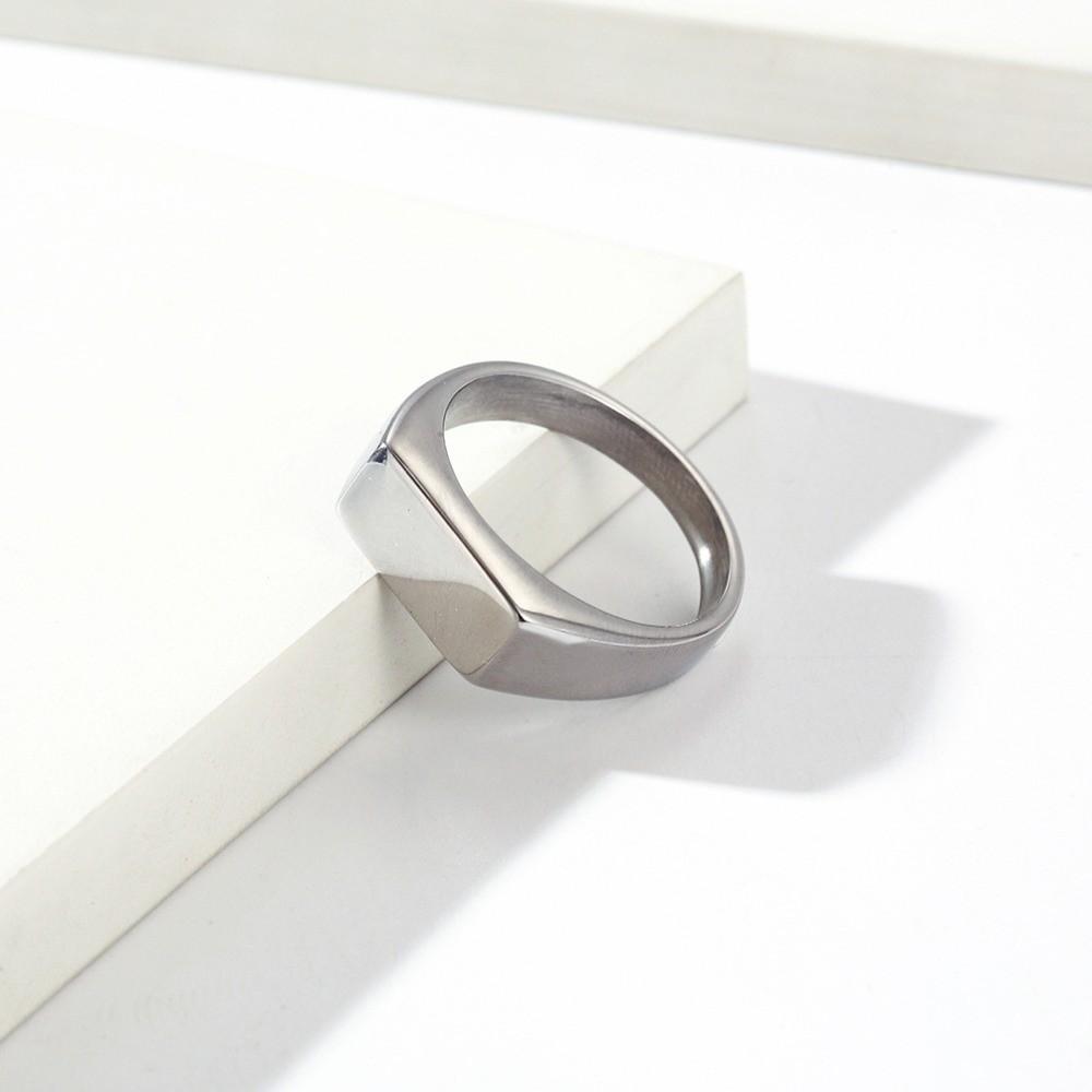 Jewelry Titanium Seal Ring Korean Ins Style Finger Ring Punk Stainless Steel Ring Men Women