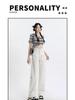 Women's High-Waist White Wide-Leg Jeans - Slim, Straight, Floor-Length, and Loose Fit for Spring & Autumn 2025