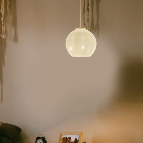 POPETPOP Retro Glas Lampenschirm, Ersatz für Pendelleuchtenschirm, Kerzenleuchter Schirm, Nur Pendelleuchtenschirm, Hängeleuchtenschirm, Beleuchtungskörper Kugel