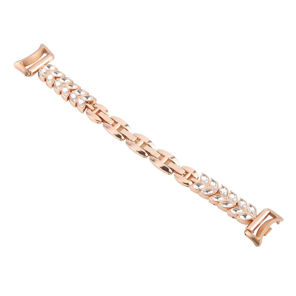 Metal Watch Strap For Xiaomi Smart Band 9 NFC/9/8 Wheat-Shaped Rhinestone Adjustable Wrist Band Replacement Bracelet
