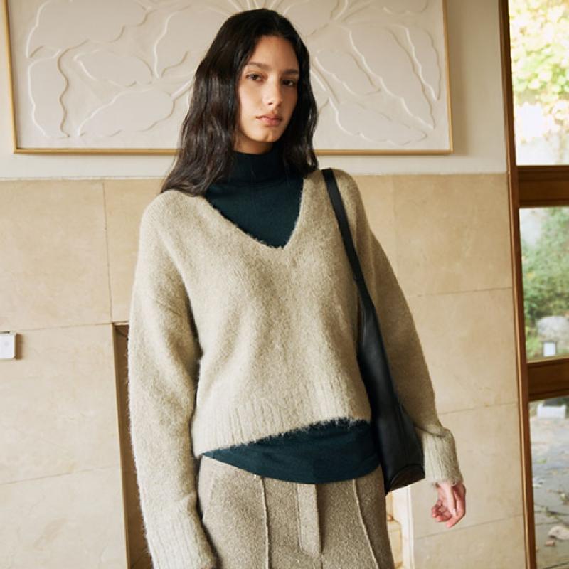 Joy Gryson Cloudy V Neck Knit pulloVer Kk5wp8090 91