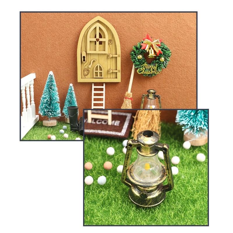1:12 Dollhouse Mini Furniture Christmas Simulation Wood Christmas Style Furniture Model Christmas Style Toy for Girls