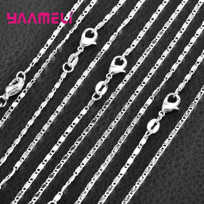 Authentische 5 Stück Solide 925 Sterling Silber Schmuckketten Halskette mit Karabinerverschlüssen passend für Herren Damen Anhänger 18 Designs 16-30 Zoll