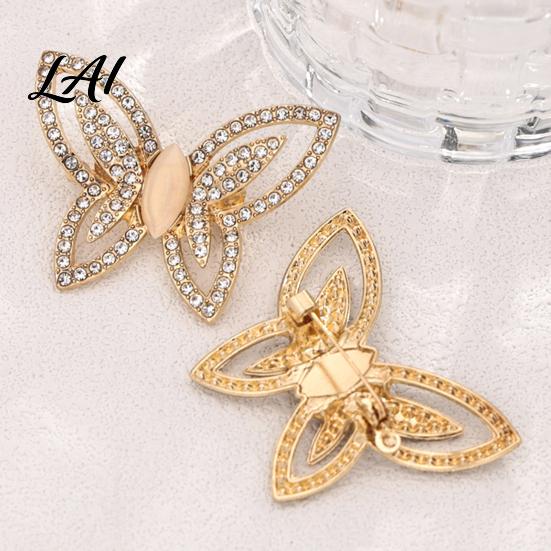 Butterfly Brooch Pin Women Hollow Brooch Golden Decorative Badge Lapel Pin Sweater Cardigan Coat Dress Jewelry Accessories Shirt Decoration