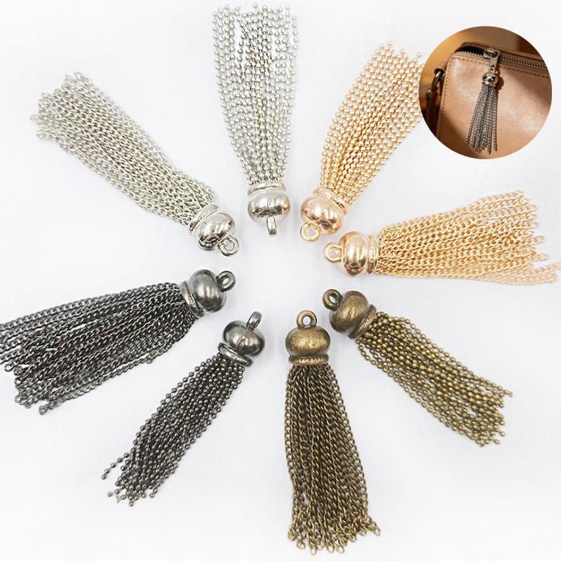 1 Stück Metallkette Quaste Leder Taschen Schmuck Vorhang Bekleidung Dekoratives Zubehör DIY Schlüssel Handy Tasche Fransenbesatz Quasten