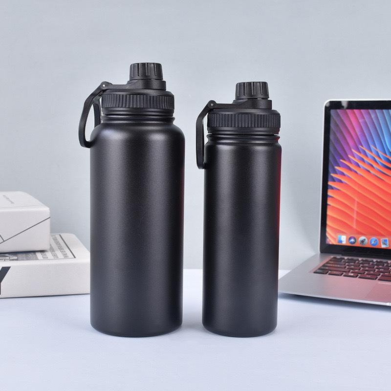 18/22/25/32oz 304 Stainless Steel Insulated Water Bottle, Matte Sports Flask with Flip Spout Lid for Outdoor & Gym