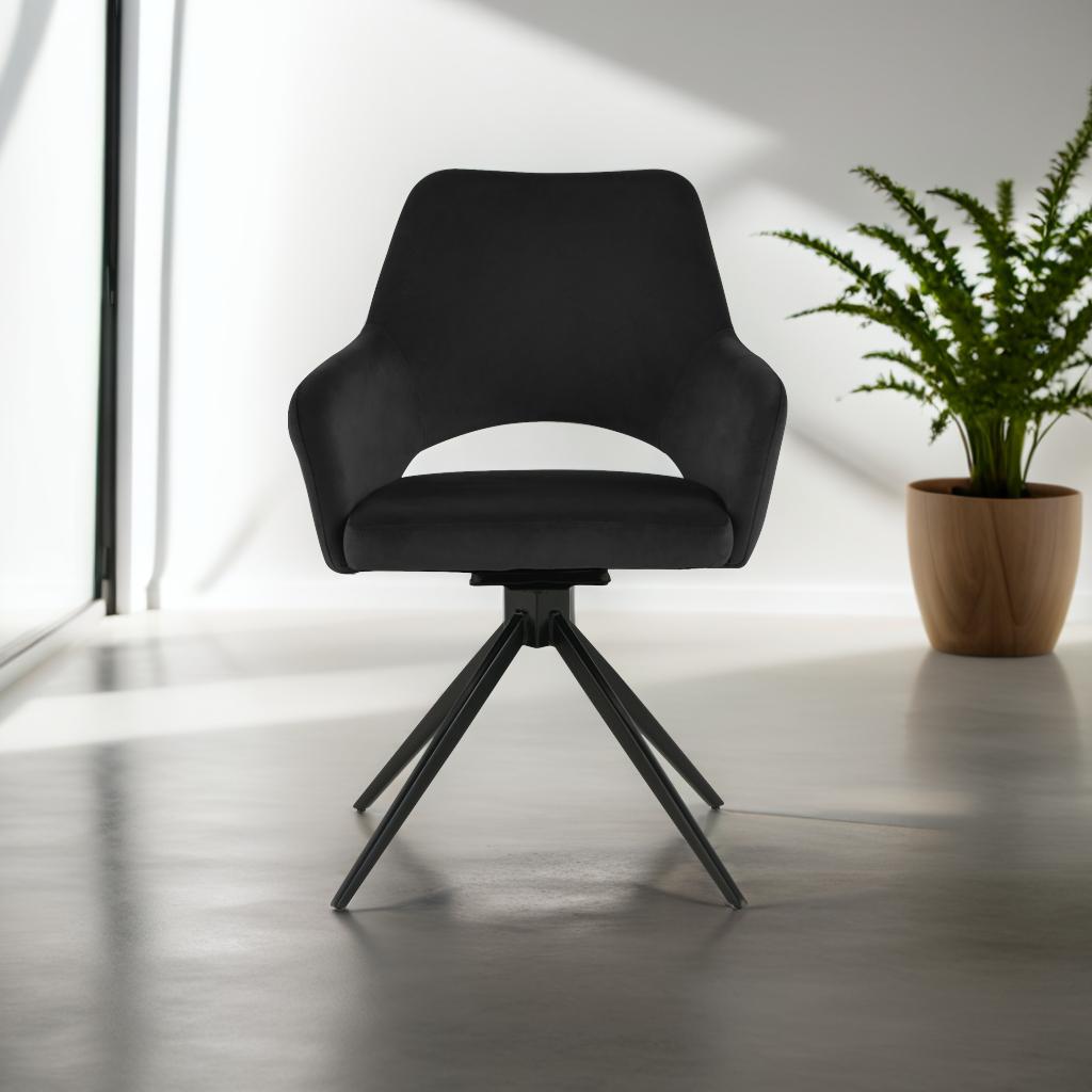 LAPO Swivel Chair Upholstered In Gray Fabric