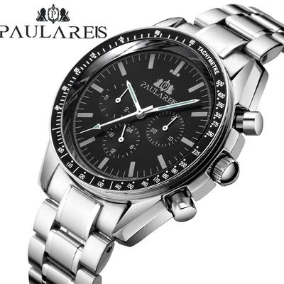 Vollautomatische, mechanische, multifunktionale, stark leuchtende Herrenuhr mit Stahlgürtel