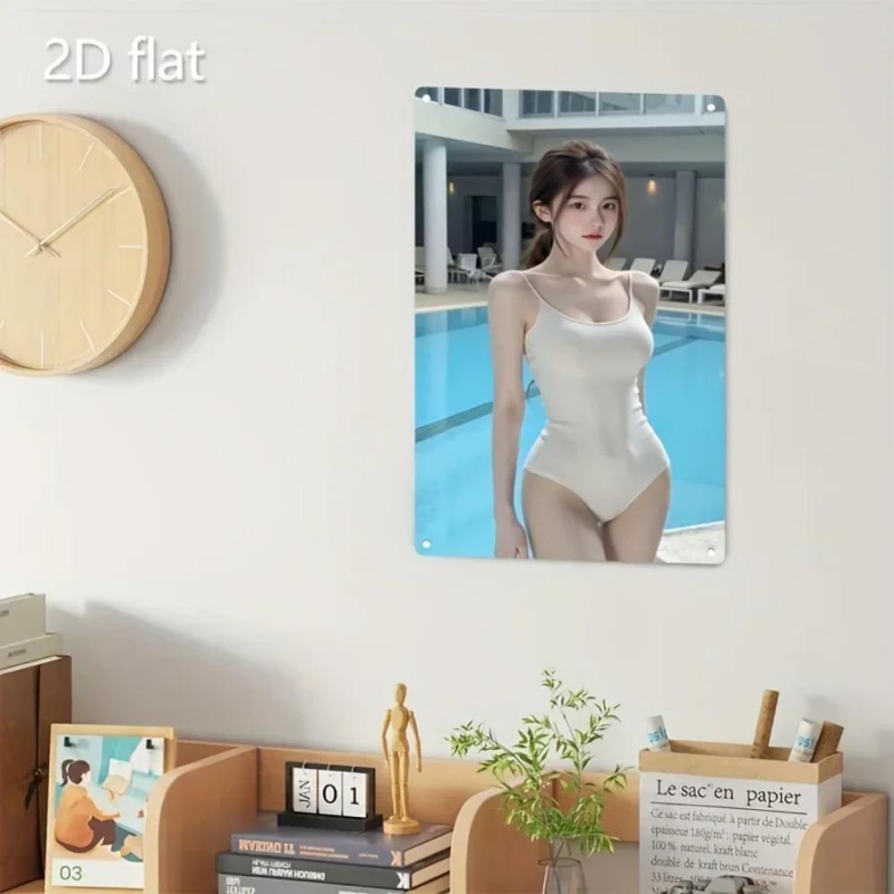 Aliez Metal Wall Art Swimsuit Poster Modern Home Decor Minimalist Bar Sign