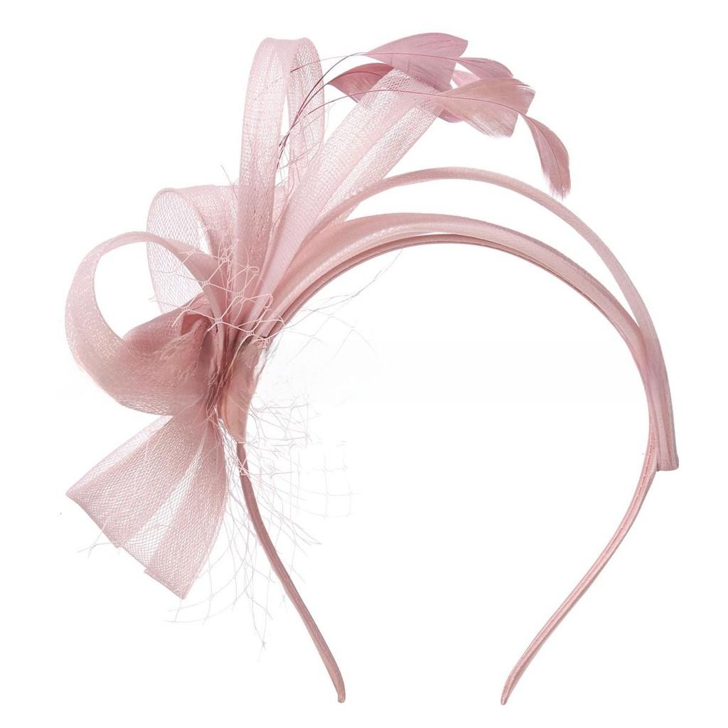 Fascia Vintage con Piume e Tessuto a Rete Elegante Accessorio per Capelli per Donne