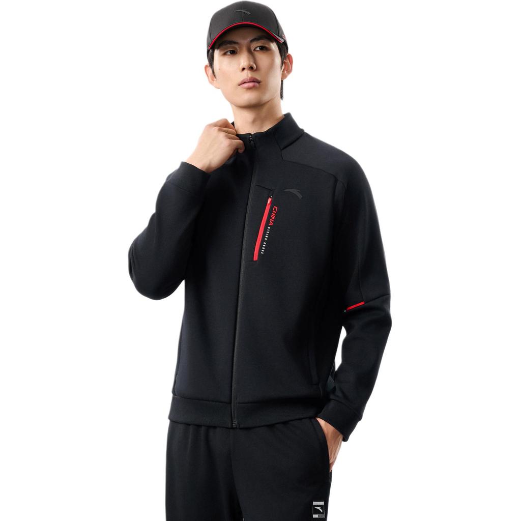 Anta Stand Collar Sports Fleece Warm Casual Versatile Zipper Jacket Men Jackets 152547703N-3