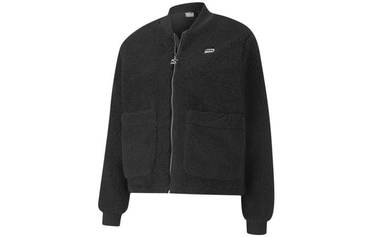 PUMA Velvet Jackets Women s Black Baseball Collar Moderate 599146-01 M