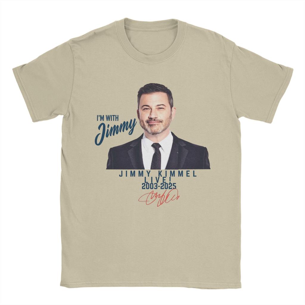 Jimmy Kimmel Red Signature T Shirt Men Cotton Humorous T-Shirt Crew Neck Tees Short Sleeve Tops Birthday Gift