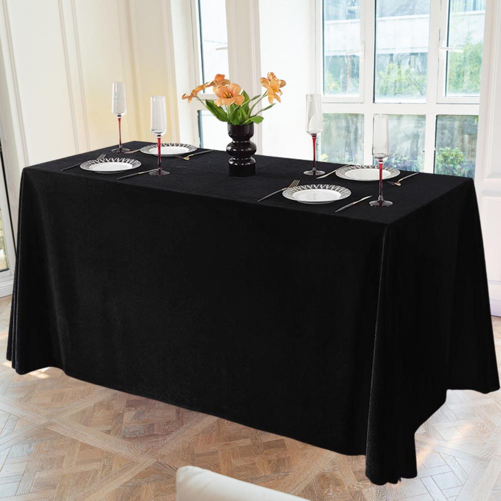 Tablecloth Oblong Shape Pure Color Golden Velvet Table Banquets Party Tablecloth Diner Restaurant Picnic Table Cover