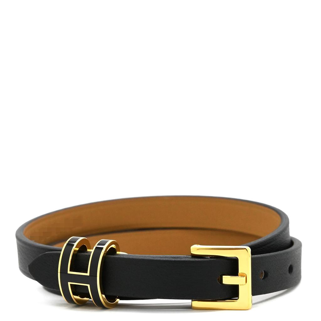 HERMES H500349 Pop ash Pop H Double Tourbracelet Vaux Swift/metal Array