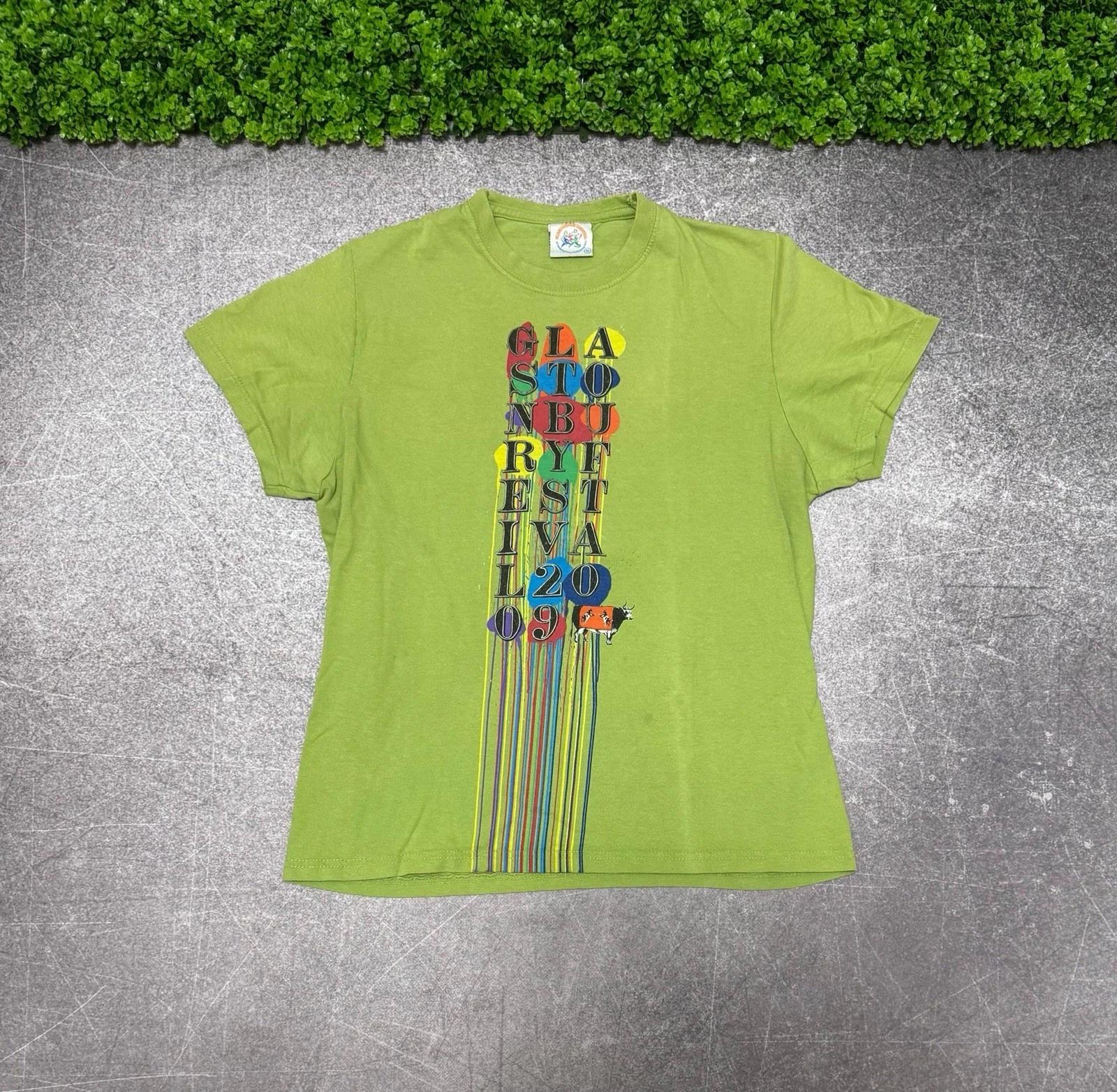 Винтажная футболка Glastonbury Festival 2009 года Рок-музыкальная группа y2k M